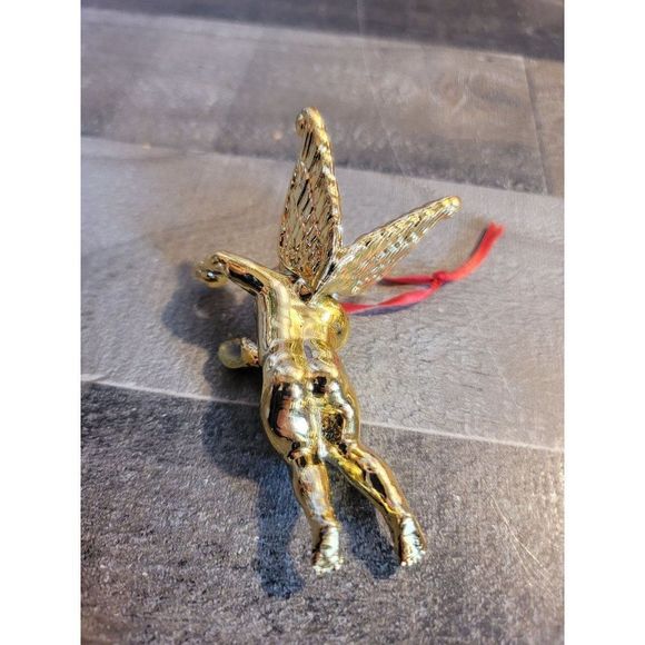 Golden angel baby ornament xmas AS IS - Picture 4 of 4